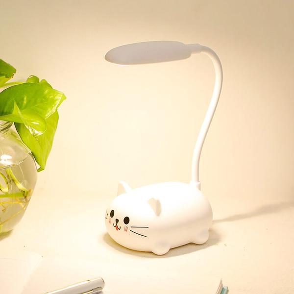 Mini Cartoon Cat LED Øyevern Lese Lampe USB Oppladbar Skrivepult Lampe | Skanto