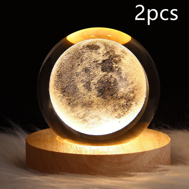 3D Galaxy Crystal Ball LED Nattlys | Skanto