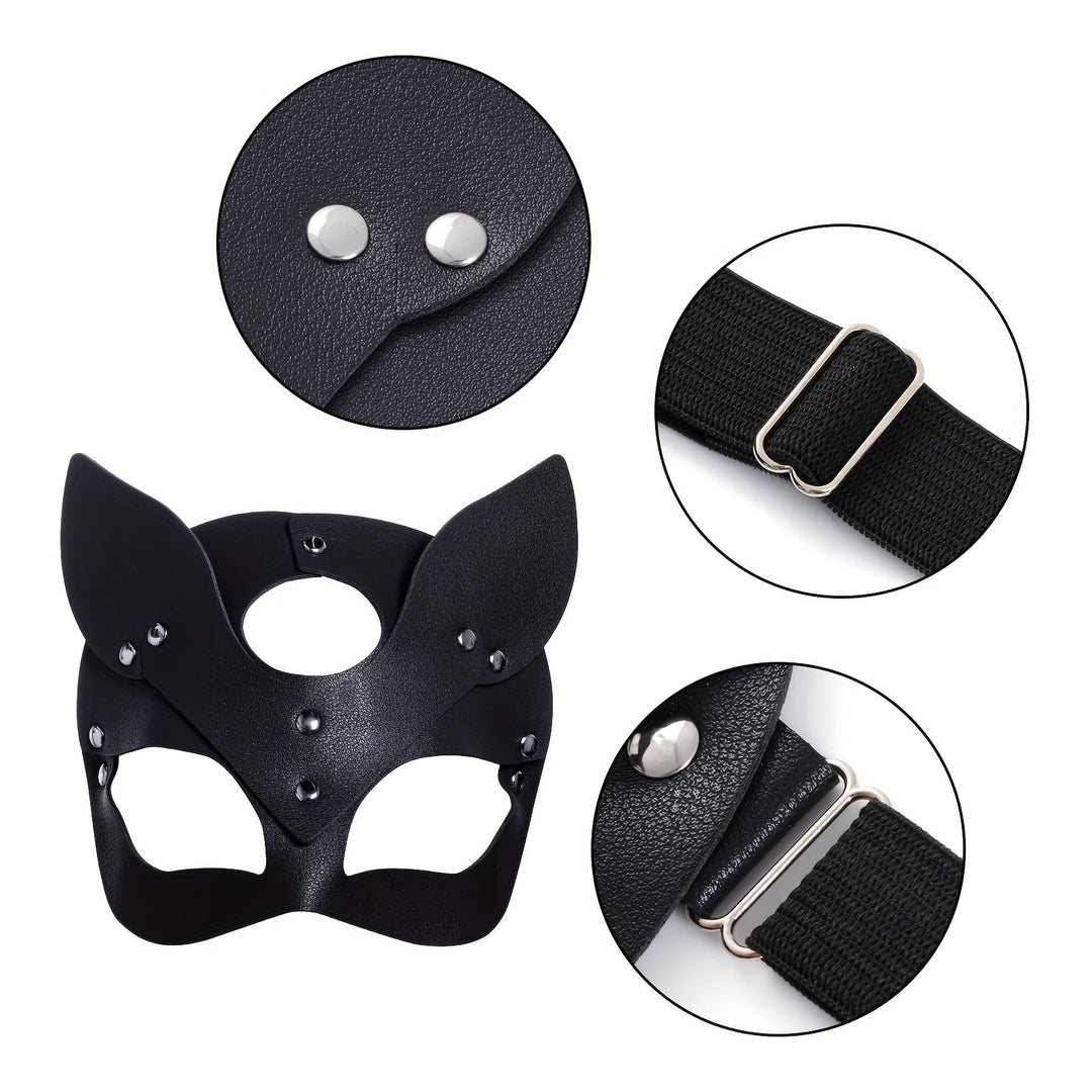 Halloween-Kostümaccessoires for Damen aus Kunstleder | Katzenmasken-Handschuhe