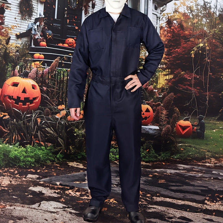 Skanto | Herres Skremmende Halloween Kostyme Jumpsuit | Maskert Langermet