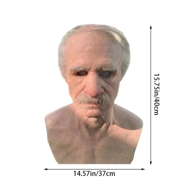 Creepy Old Man Maske – Realistisk Lateks Halloween Maske for Voksne | Skanto