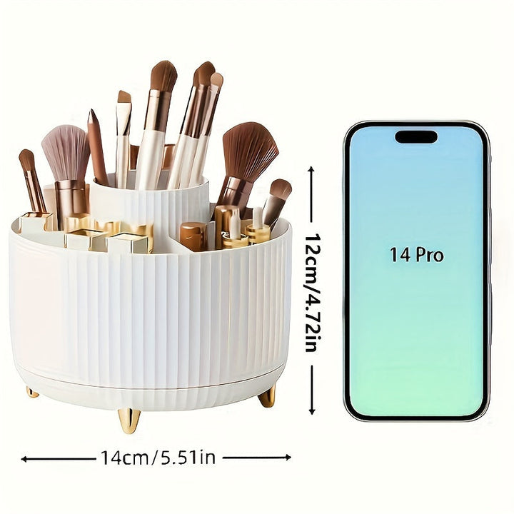 Skanto | GlamSpin – 360° Rotasjon Sminke & Skrivebordsorganisator med 5 Rom