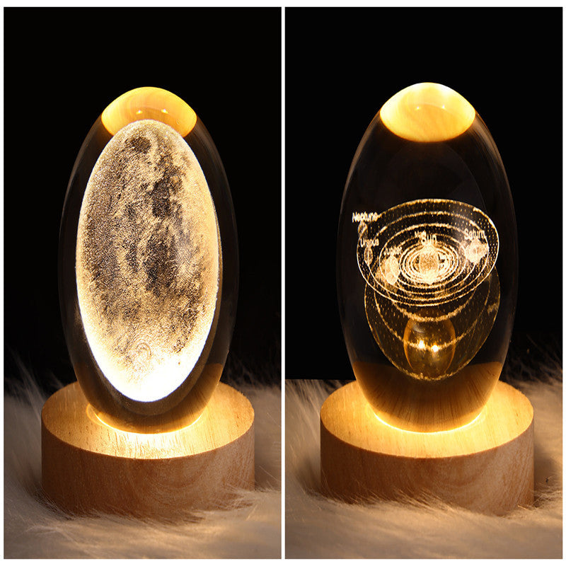 3D Galaxy Crystal Ball LED Nattlys | Skanto