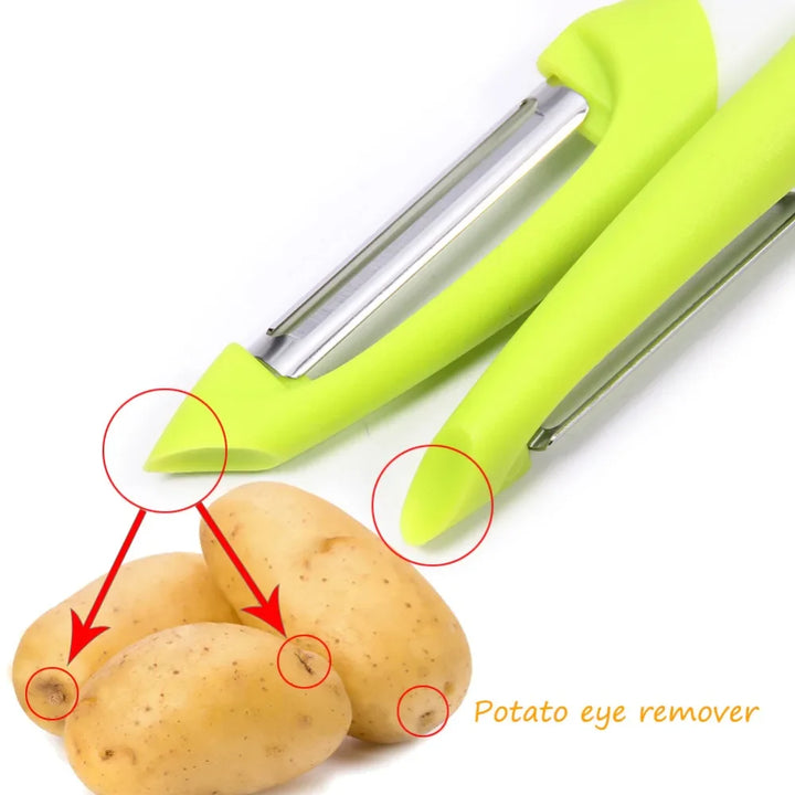 2 stk Ultra Skarp Rustfritt Stål Blad Frukt og Grønnsak Skrelle Sett | Skanto