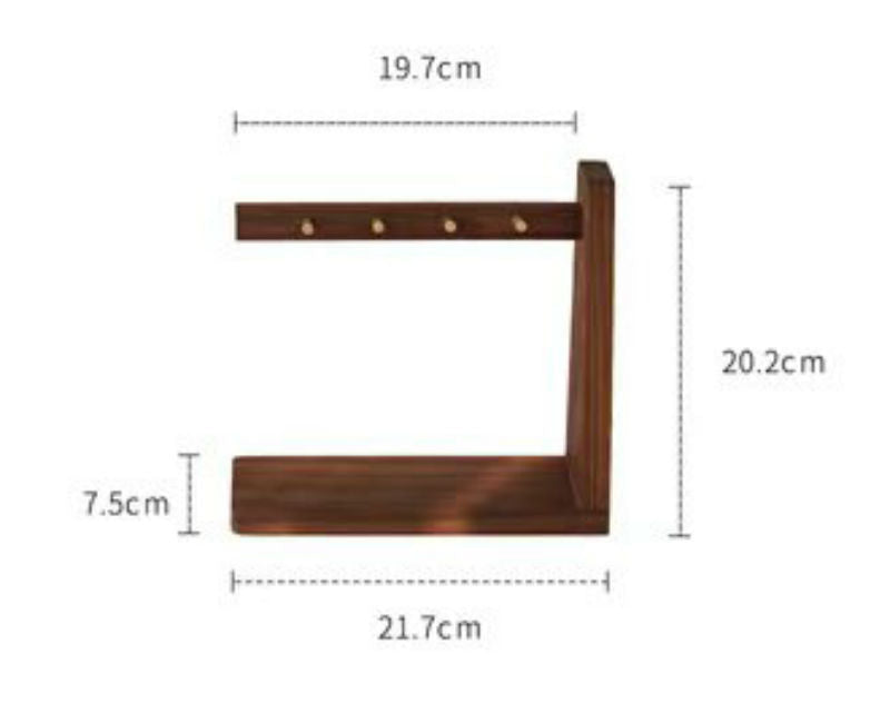 Skanto | Solid Wood Nøkkelorganisator med 6 Nøkkelhaker og Oppbevaringsplattform, Ingen Installasjon Kreves, Egnet for Oppbevaring av Nøkler, Briller, Lommebøker og Mer