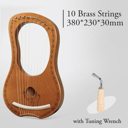 Skanto | 16 Messingstreng Mahogni Lyre Harpe med Tonetrench for Barn, Tenåringer & Voksne
