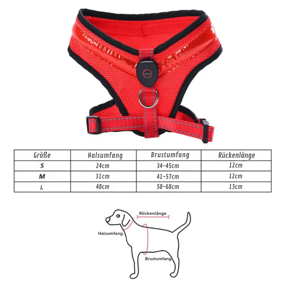 LED Hundesele USB oppladbar og justerbar Skanto