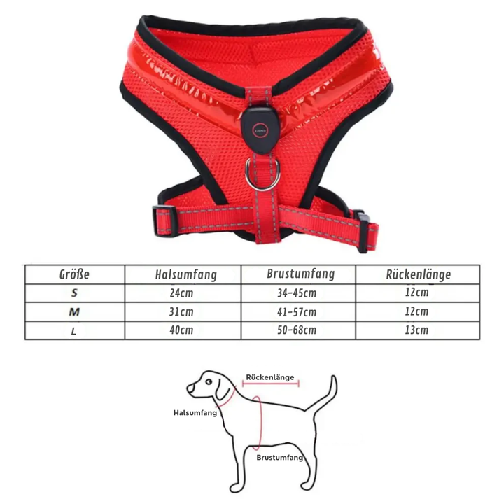LED Hundesele USB oppladbar og justerbar Skanto