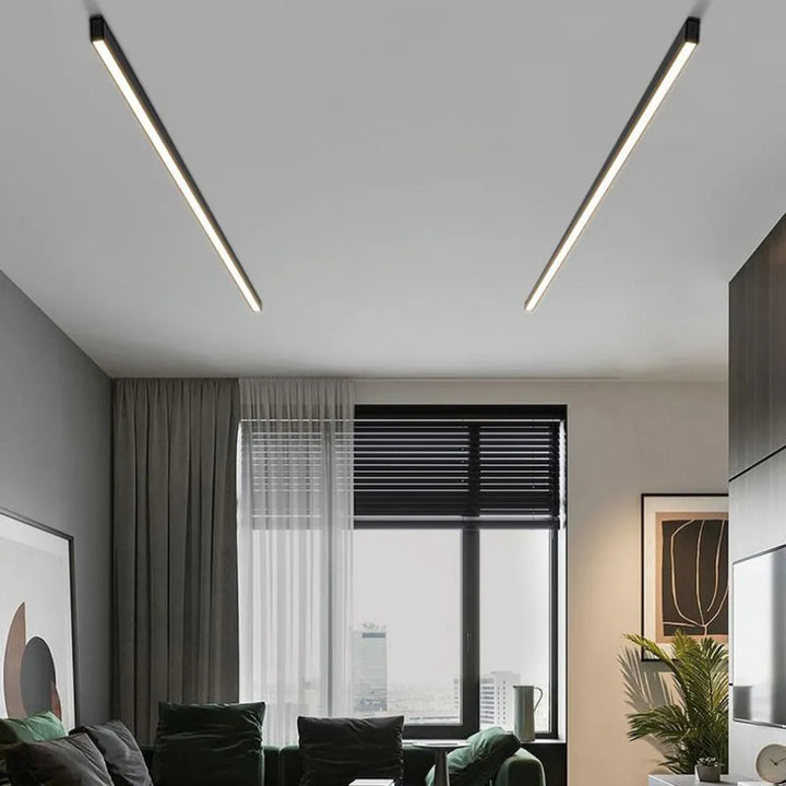 Skanto | Svart Metall Taklampe LED Linær Minimalistisk Moderne Design