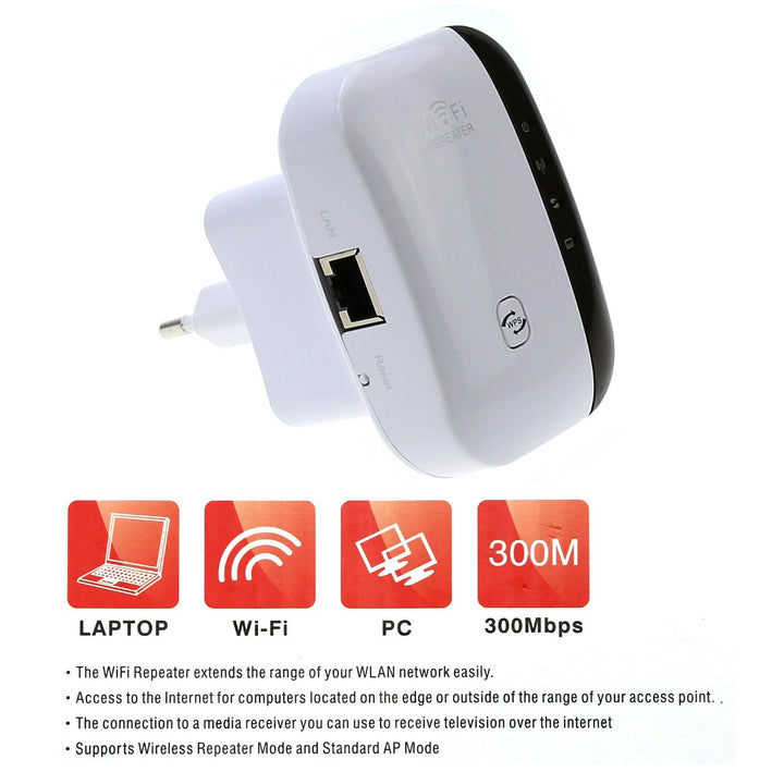 Skanto | 3 Modeller Trådløs WiFi Repeater WiFi Rekkeviddeforsterker 300Mbps Signalförsterker 802.11N/B/G Booster Repetidor WiFi Reapeter