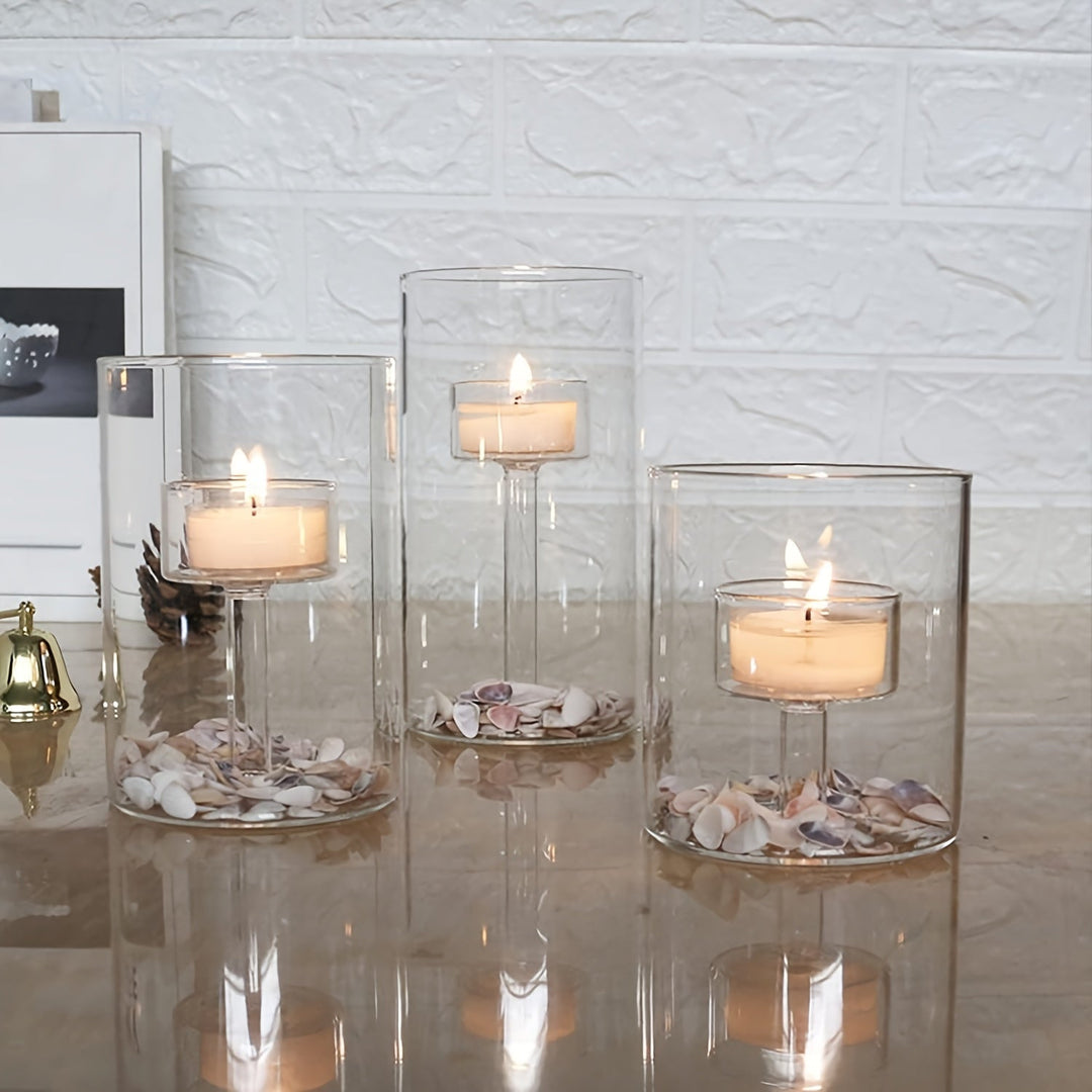 Skanto | PureLight - Trio av transparente lysestaker for elegante bord