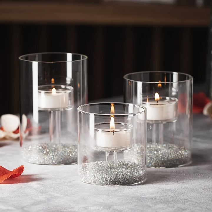 Skanto | PureLight - Trio av transparente lysestaker for elegante bord