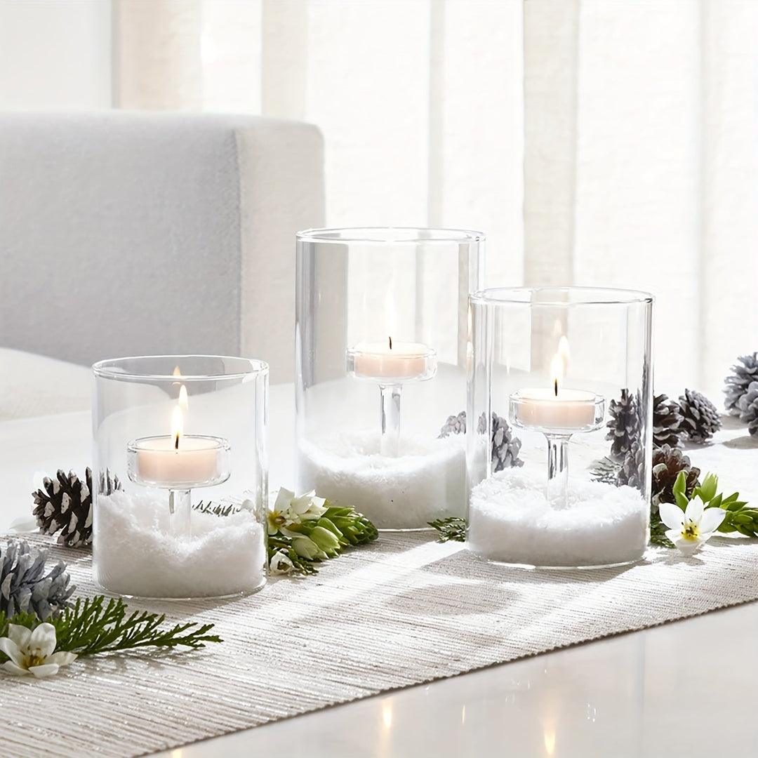 Skanto | PureLight - Trio av transparente lysestaker for elegante bord