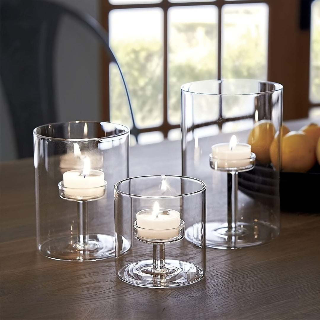 Skanto | PureLight - Trio av transparente lysestaker for elegante bord