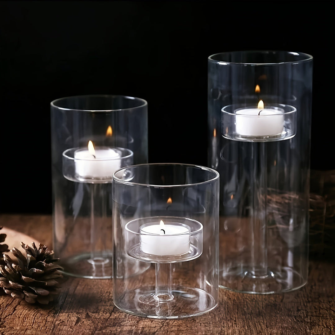 Skanto | PureLight - Trio av transparente lysestaker for elegante bord