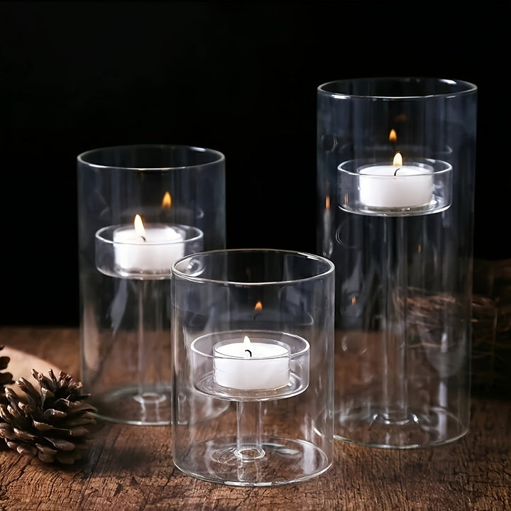 Skanto | PureLight - Trio av transparente lysestaker for elegante bord