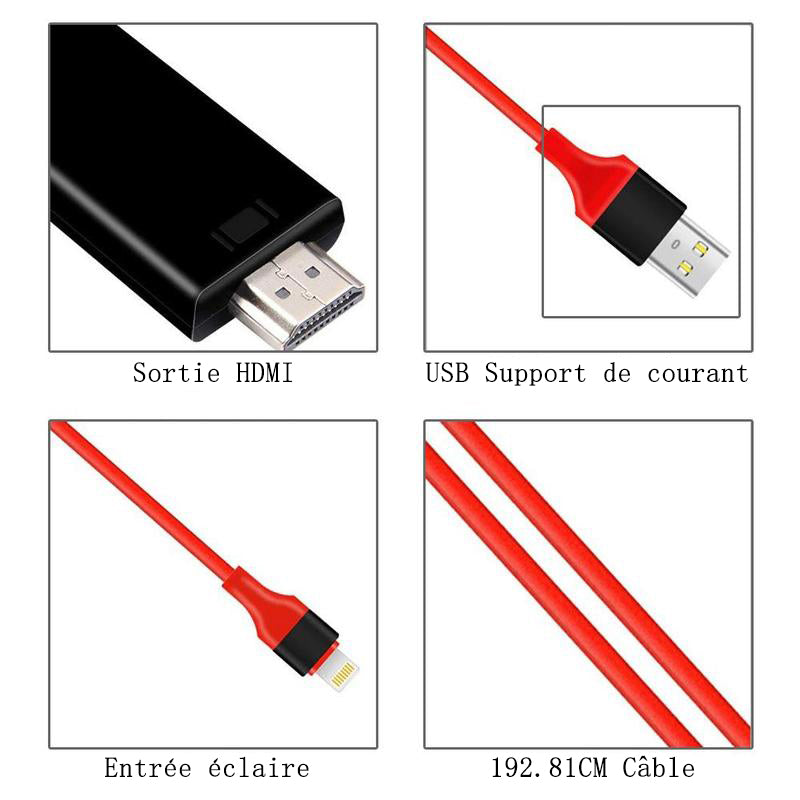 Lightning til HDMI-kabeladapter | Skanto