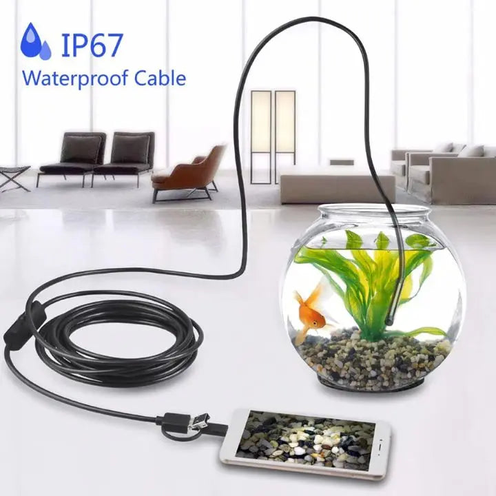 3-i-1 USB-endoskopkamera – Vanntett, fleksibelt med 6 LED-lys