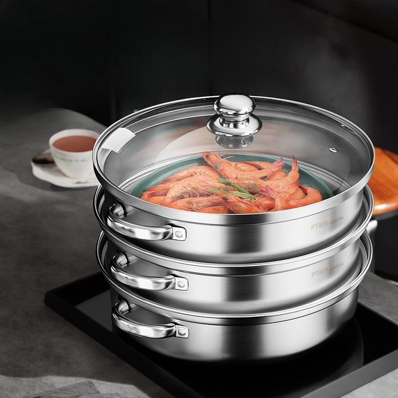 Skanto | 3-Tiers Mat Dampkoker - NutriSteam