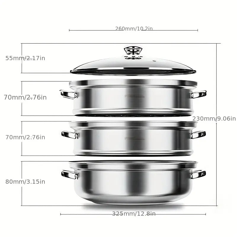 Skanto | 3-Tiers Mat Dampkoker - NutriSteam