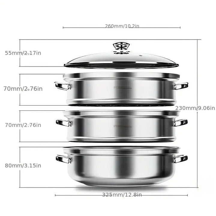 Skanto | 3-Tiers Mat Dampkoker - NutriSteam