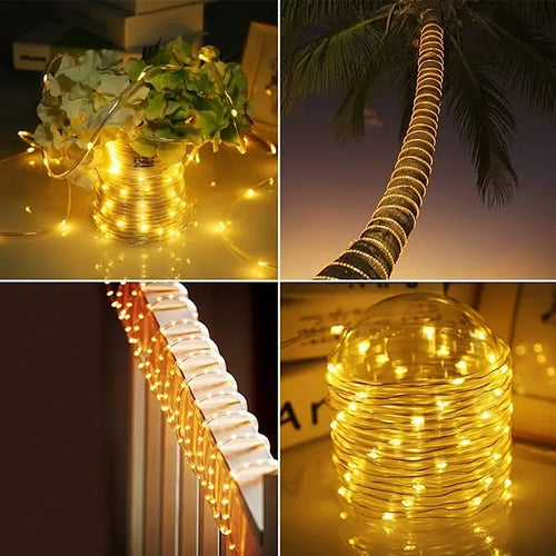 Skanto | LED solcelle string lys - utendørs vanntette lys for jul, hage, plen, trær, gjerde og sti dekor