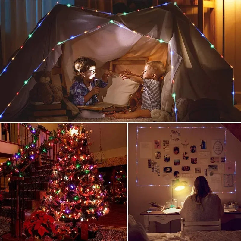 Skanto | LED solcelle string lys - utendørs vanntette lys for jul, hage, plen, trær, gjerde og sti dekor