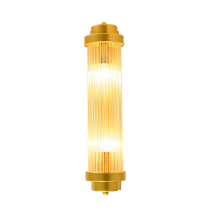 Cylinder Soverom Vegglampe Sconse Vintage Klart Glass 2 Hoder Gull LED Veggbelysning Armatur | Skanto