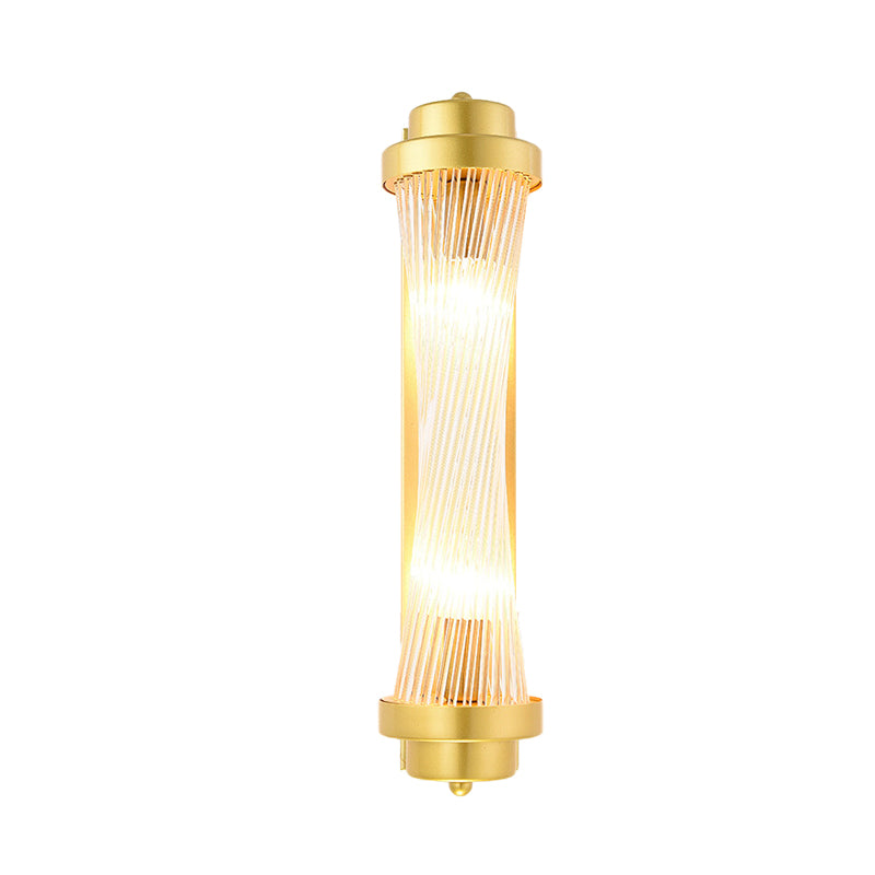 Cylinder Soverom Vegglampe Sconse Vintage Klart Glass 2 Hoder Gull LED Veggbelysning Armatur | Skanto