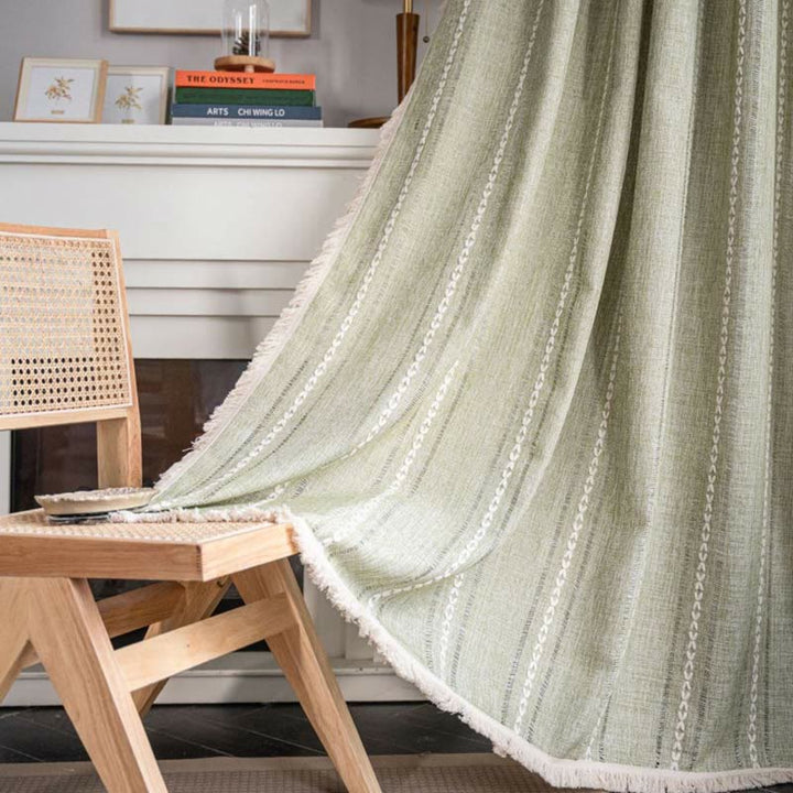 Enkel Stripe Hollow-out Semi-skygge Tussel Gardin | Skanto