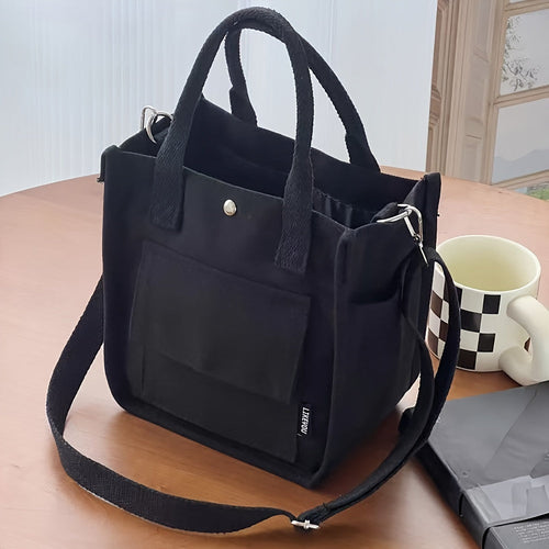 UrbanEase Canvas Slingbag – Hvit skulderveske med magnetlukking og justerbar stropp | Skanto
