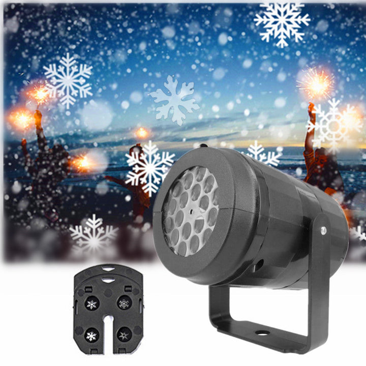 Skanto | LED juleprojektor snøfnugg lysshow – Vanntett utendørslampe med 16 mønstre