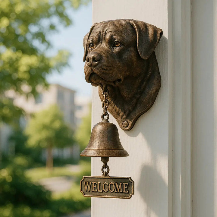 Skanto | Velkommen Klokke Shepherd Bronse – Elegant Veggklokke med Tysk Shepherd Design