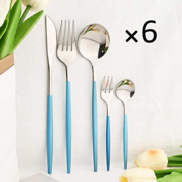 30Pcs Kjøkkenutstyrsett Bestikk Sett Rustfritt Stål Servise | Skanto