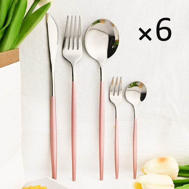 30Pcs Kjøkkenutstyrsett Bestikk Sett Rustfritt Stål Servise | Skanto