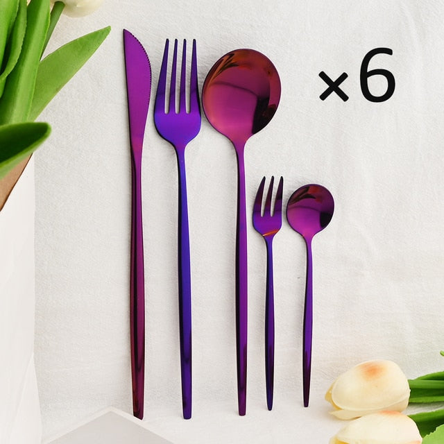 30Pcs Kjøkkenutstyrsett Bestikk Sett Rustfritt Stål Servise | Skanto