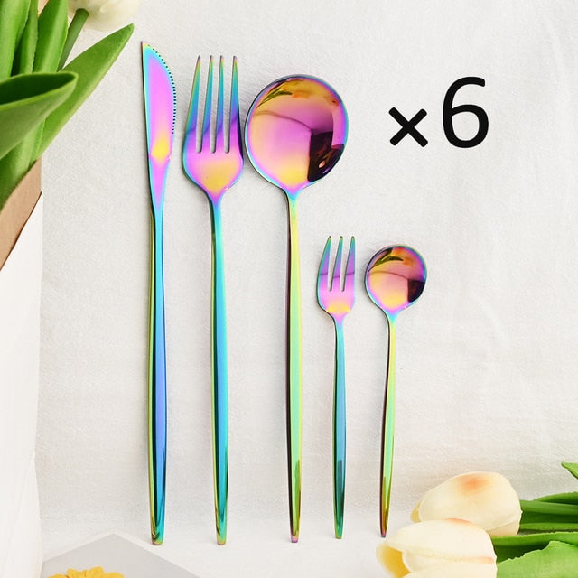 30Pcs Kjøkkenutstyrsett Bestikk Sett Rustfritt Stål Servise | Skanto