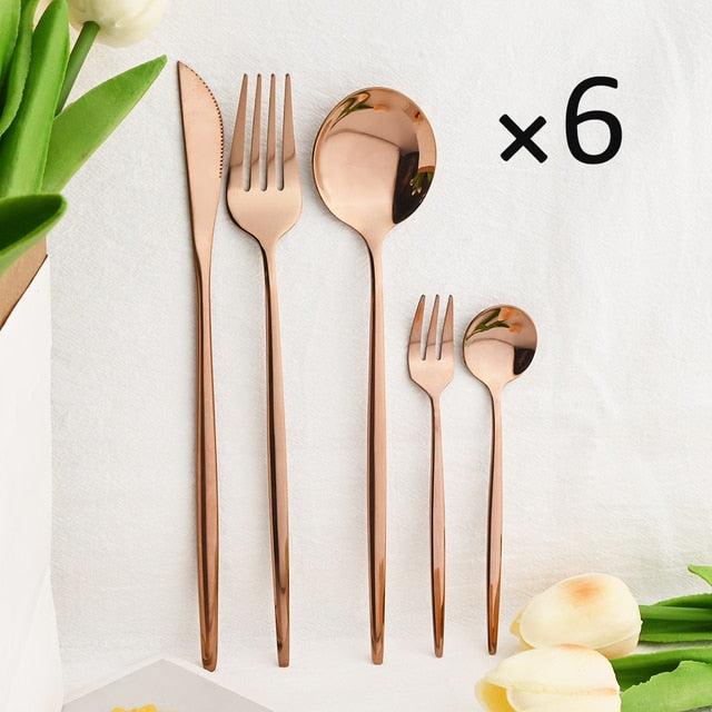 30Pcs Kjøkkenutstyrsett Bestikk Sett Rustfritt Stål Servise | Skanto