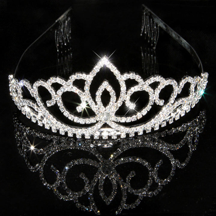 Dame Elegant Strass-Tiaras med blomsterdesign Skanto