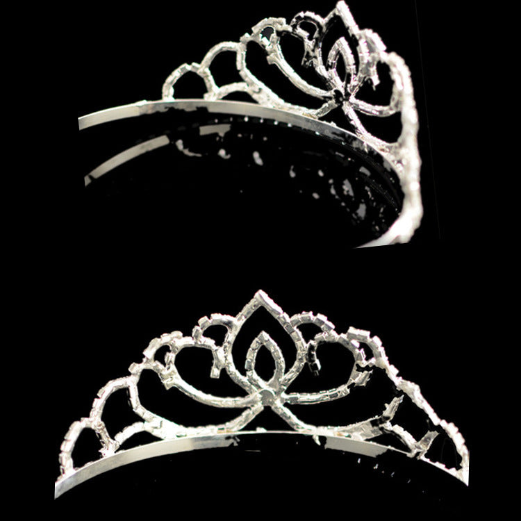 Dame Elegant Strass-Tiaras med blomsterdesign Skanto