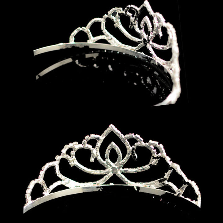 Dame Elegant Strass-Tiaras med blomsterdesign Skanto