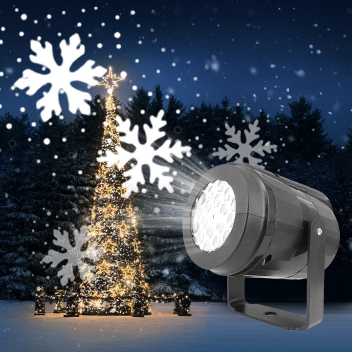 Skanto | LED juleprojektor snøfnugg lysshow – Vanntett utendørslampe med 16 mønstre