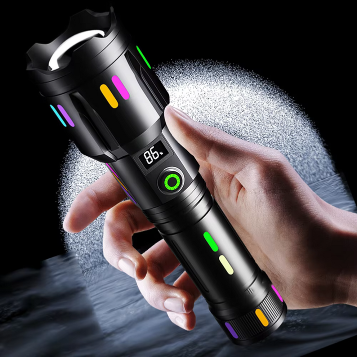 Skanto | Militært LED-lommelykt – Oppladbar – 9000 Lumen