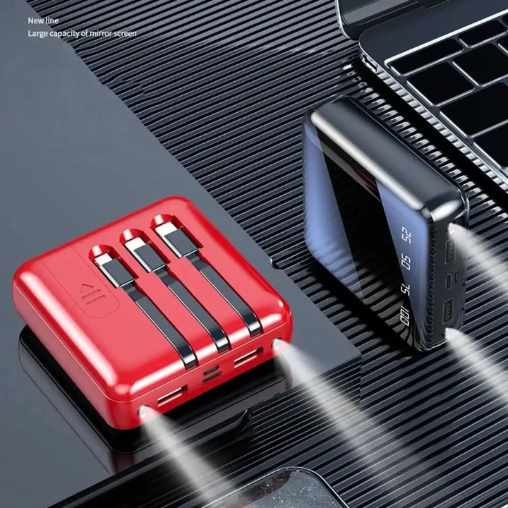 Skanto | Mini Power Bank 4-Tråder 20,000mAh
