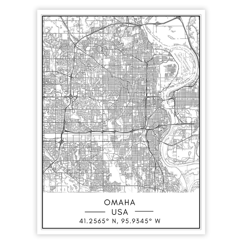 Bykart over Omaha – Lerretsbilde