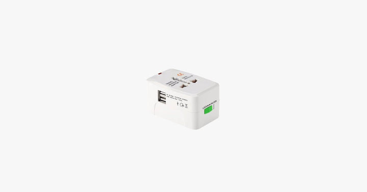 Skanto | Internasjonal pluggadapter - Alt-i-ett CE, RoHS sertifisert USB strømplugg
