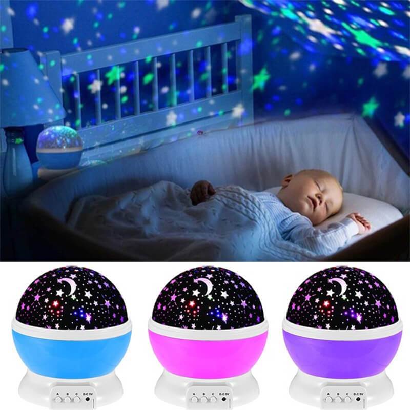 Romantisk Nattlys LED Prosjektor Lampe Stjernespekket Himmell