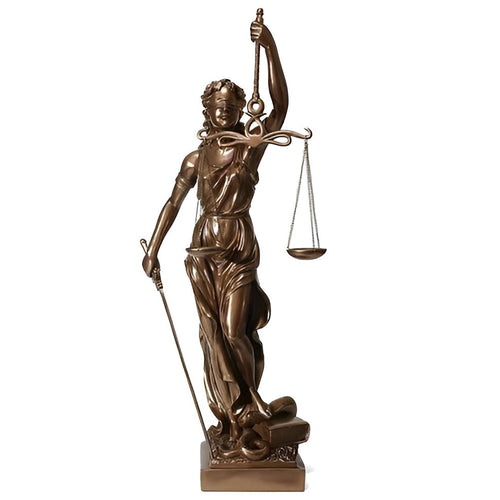 Statue av Godin of Justice – En elegant dekorativ skulptur av Justitia