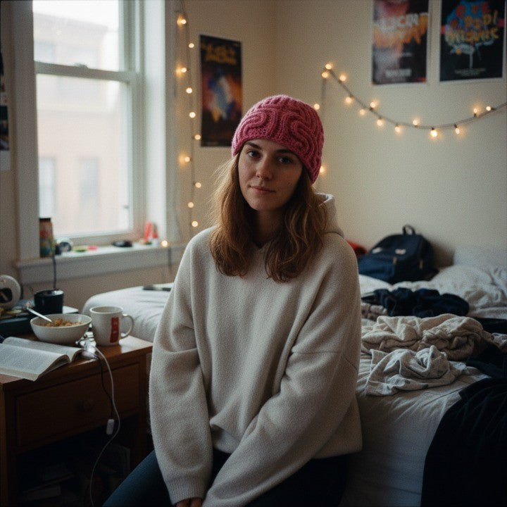 Skanto | Too Much IQ Strikket Hjerne Beanie