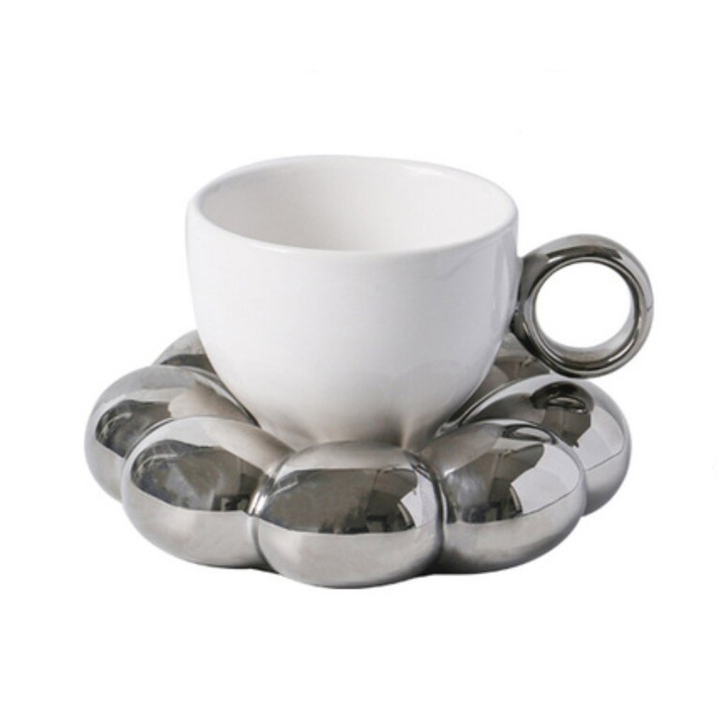 Pastell Bubble Cup med Underplate – Elegant Keramikkopp for Unik Dining | Skanto